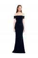 Off the Shoulder Fitted Crepe Prom Dress with Back Cut Out Australia