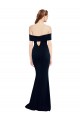 Off the Shoulder Fitted Crepe Prom Dress with Back Cut Out Australia
