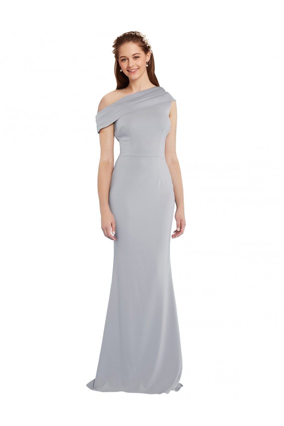 Off the Shoulder Asymmetrical Mermaid Crepe Prom Dress Australia