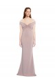 Knotted Off the Shoulder Crepe Prom Dress with Cut-Out Back Australia