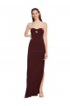 Twisted Strapless Keyhole Long Crepe Prom Dress with Slit Australia