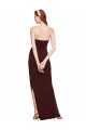 Twisted Strapless Keyhole Long Crepe Prom Dress with Slit Australia