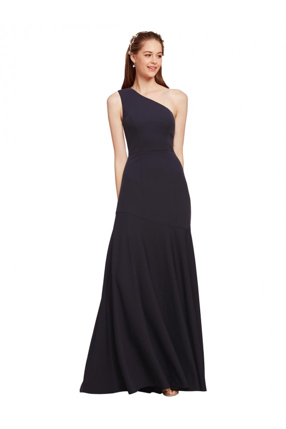 Fit and Flare Crepe Prom Dress with One Shoulder Australia