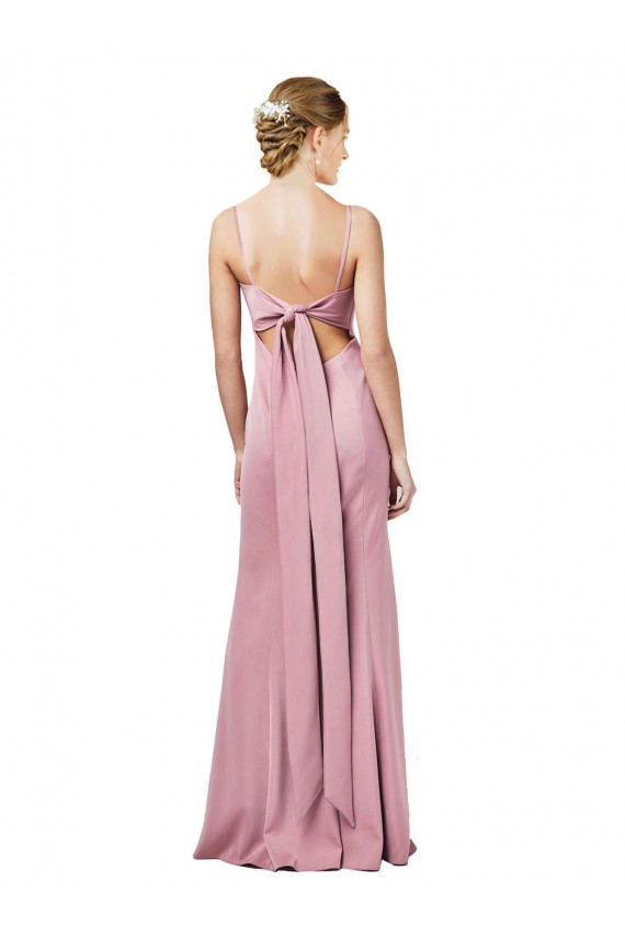 Fit and Flare Slim Crepe Prom Dress with Cutout Back Australia