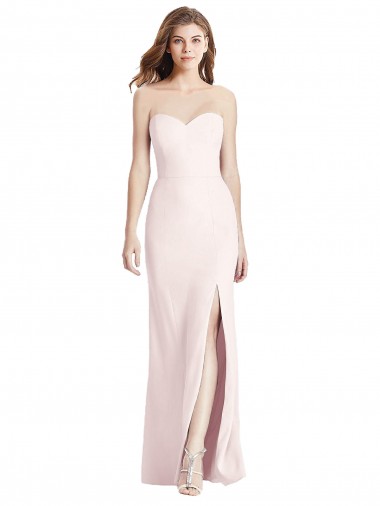 Strapless Crepe Trumpet Prom Dress with Front Slit Australia
