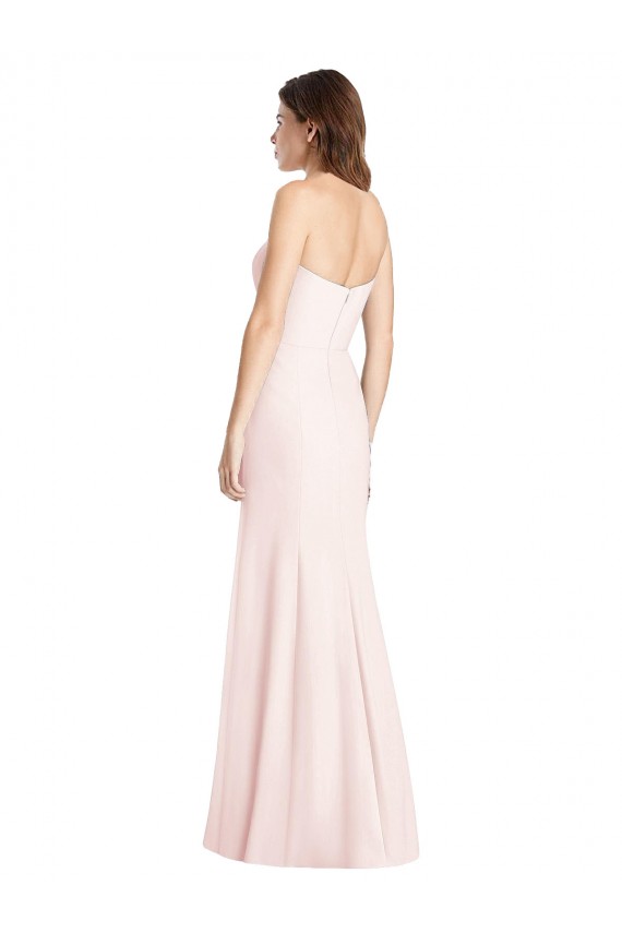 Strapless Crepe Trumpet Prom Dress with Front Slit Australia
