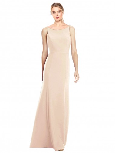 V-Spaghetti Strap Open Back Bateau Neck Trumpet Prom Dress Australia