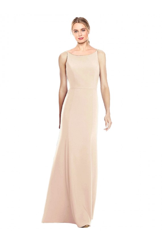 V-Spaghetti Strap Open Back Bateau Neck Trumpet Prom Dress Australia
