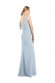 Draped Backless Crepe Prom Dress with Pockets Australia