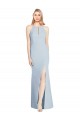 Full Length Sleeveless Halter Prom Dress with Keyhole Back Australia
