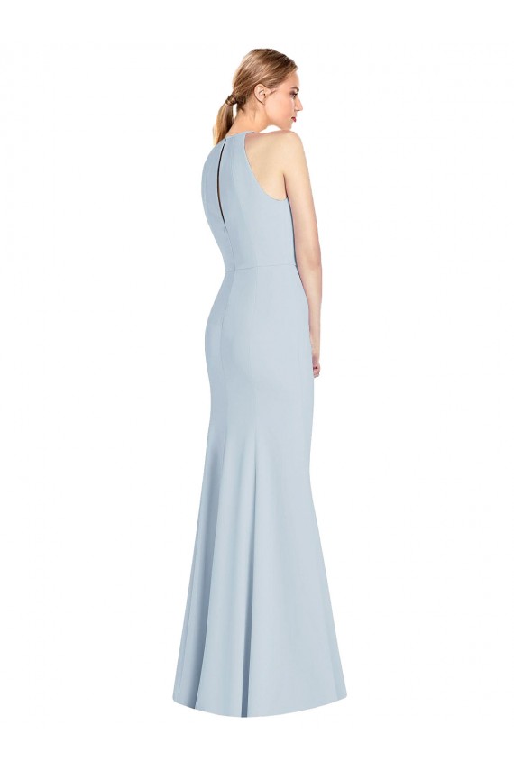 Full Length Sleeveless Halter Prom Dress with Keyhole Back Australia