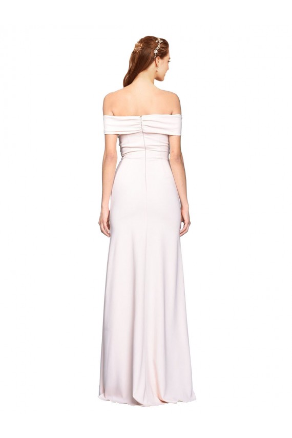 Criss Cross Off the Shoulder Crepe Prom Dress with Side Slit Australia