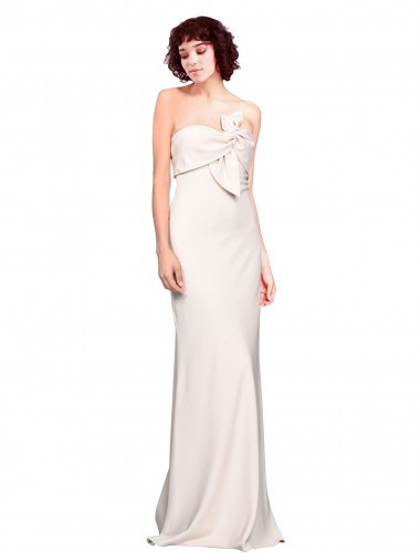 Strapless Crepe Fitted Prom Dress with Twist Bow Australia