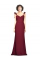 Crepe Slip Prom Dress with Ruffled Straps Australia