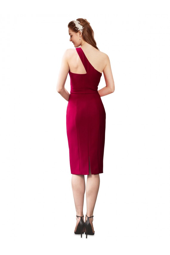 One Shoulder Short Crepe Cocktail Prom Dress / Homecoming Dress Australia