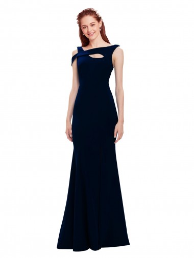 Sleeveless Crepe Mermaid Prom Dress with Side Slit Australia