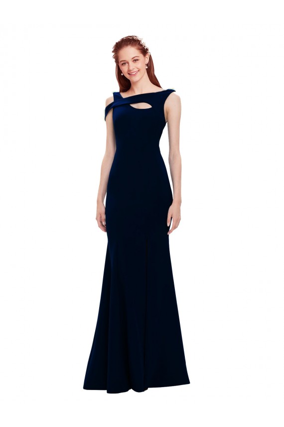 Sleeveless Crepe Mermaid Prom Dress with Side Slit Australia