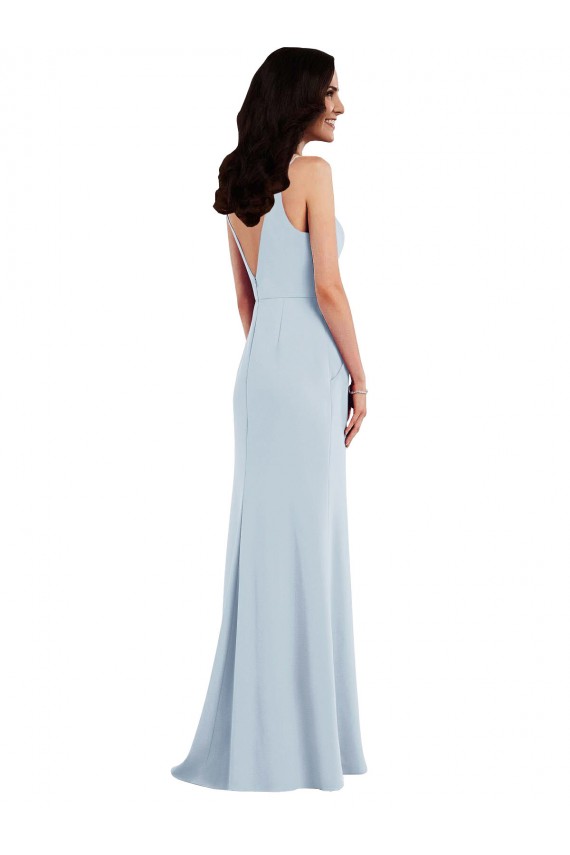 V Back Spaghetti Strap Maxi Prom Dress with Pockets Australia
