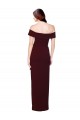 Off the Shoulder Long Crepe Prom Dress with Waist Tie Australia