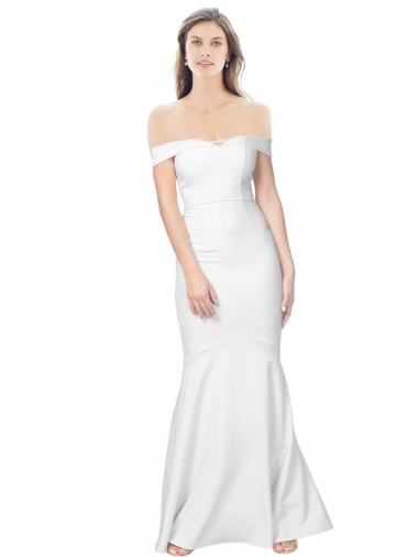 Mermaid Off the Shoulder Long Crepe Prom Dress with Low Back Australia