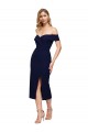 Midi Length Short Crepe Cocktail Prom Dress / Homecoming Dress with Side Split Australia