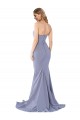 Long Strapless Sweetheart Sweep Train Crepe Prom Dress with Low Back Australia