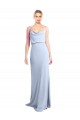 Feminine Cowl Neck Slim Floor Length Stretch Crepe Prom Dress Australia
