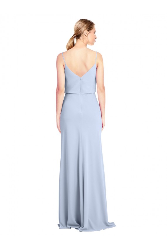 Feminine Cowl Neck Slim Floor Length Stretch Crepe Prom Dress Australia