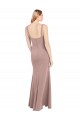 Square Neck Fit and Flare Long Stretch Crepe Prom Dress with Side Slit Australia