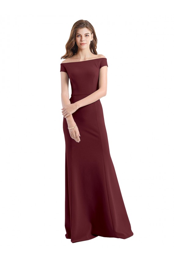 Off the Shoulder Fit and Flare Stretch Crepe Prom Dress Australia