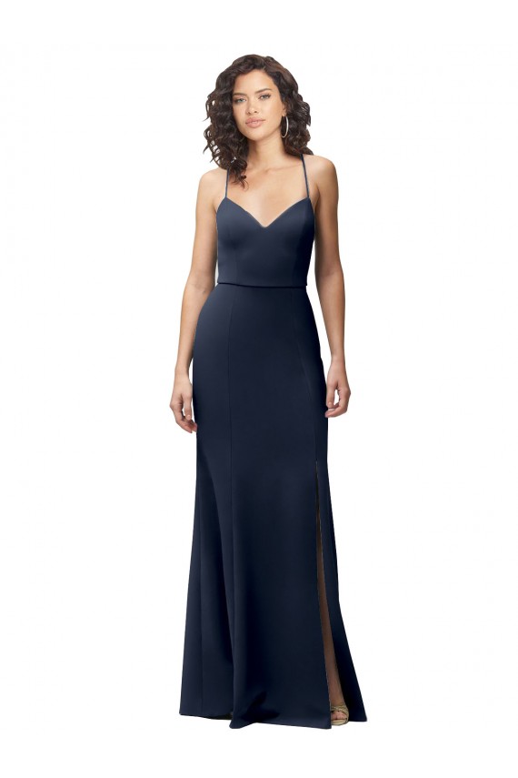 Sweetheart Fit and Flare Stretch Crepe Prom Dress with Side Slit and Strappy Back Australia