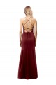 Fit and Flare Halter Neckline Stretch Crepe Prom Dress with Strappy Back Australia