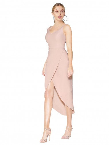 Short Knee Length Crepe Cocktail Dress / Prom Dress Australia