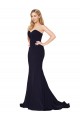 Sweetheart High Neck Sweep Train Sleeveless Crepe Prom Dress Australia