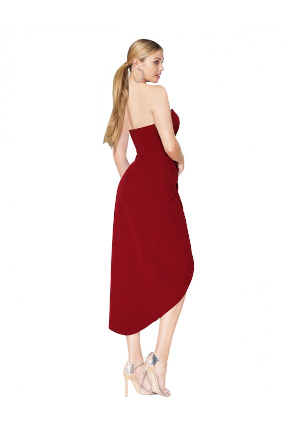 Cocktail Length Sweetheart Mermaid Wrap Crepe Prom Dress Australia