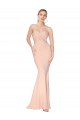 Sweetheart Shirred Neck Long Floor Length Crepe Prom Dress Australia