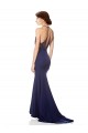 High Neck Fishtail Crepe Prom Dress with Open Back Detail Australia