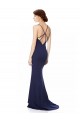 Fishtail High Neck Maxi Crepe Bridesmiad Dress with Strappy Back Detail Australia