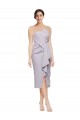 Short Strapless Crepe Cocktail Prom Dress / Homecoming Dress with Ruffles Australia