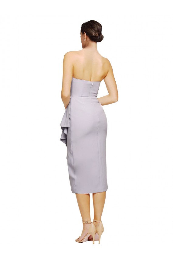 Short Strapless Crepe Cocktail Prom Dress / Homecoming Dress with Ruffles Australia