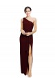 One Shoulder Sheath Crepe Prom Dress with High Side Split Australia
