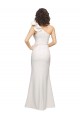 One Shoulder Long Full Length Crepe Prom Dress with Ruffles and Side Split Australia