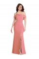 One Shoulder Draped Cuff Maxi Prom Dress with Front Slit Australia