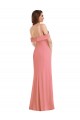 One Shoulder Draped Cuff Maxi Prom Dress with Front Slit Australia