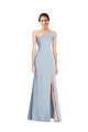 Asymmetrical Off the Shoulder Cuff Trumpet Crepe Prom Dress With Front Slit Australia