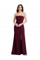 Strapless Crepe Maxi Prom Dress with Front Slit Australia