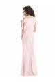 Off the Shoulder Tie Detail Trumpet Crepe Prom Dress with Front Slit Australia