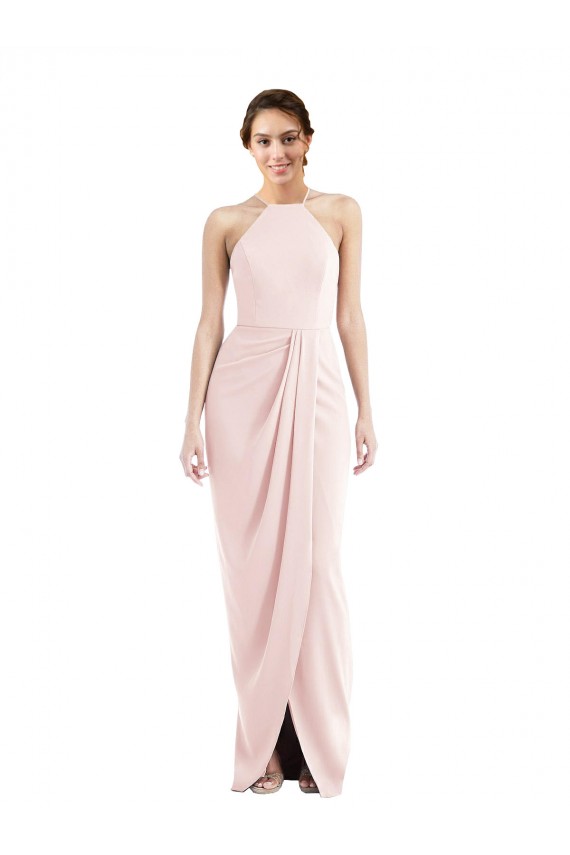 Halter Draped Tulip Skirt Maxi Prom Dress Australia