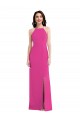 Open Back High Neck Halter Trumpet Crepe Prom Dress Australia