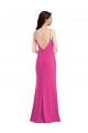 Open Back High Neck Halter Trumpet Crepe Prom Dress Australia